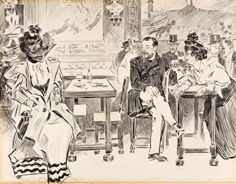 CHARLES DANA GIBSON (1867-1944) At the Black Cat. [PARIS]